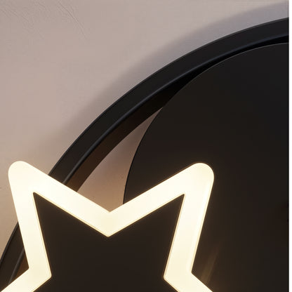 LED chandelier with remote control ALYONA 44W, Moon and Star, Cold/Warm/Neutral light, Dimmable, Black