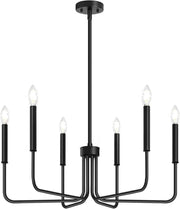 AVANT Metallic Chandelier, Pendant type with arms, Round, 6xE14, Black