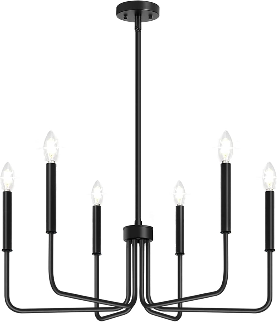 AVANT Metallic Chandelier, Pendant type with arms, Round, 6xE14, Black