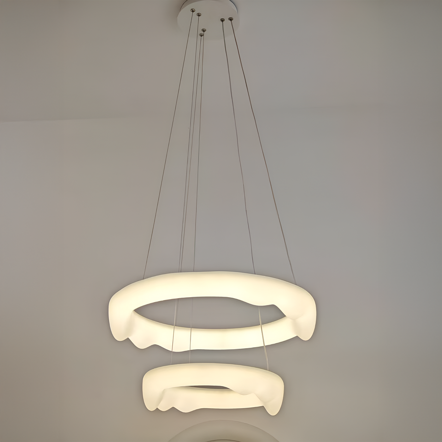 Lustra LED,  suspendata cu Telecomanda, AMADEO, 90W, Lumina Rece/Calda/Neutra, Dimabila, Inaltime Reglabila,  Alb, LT271