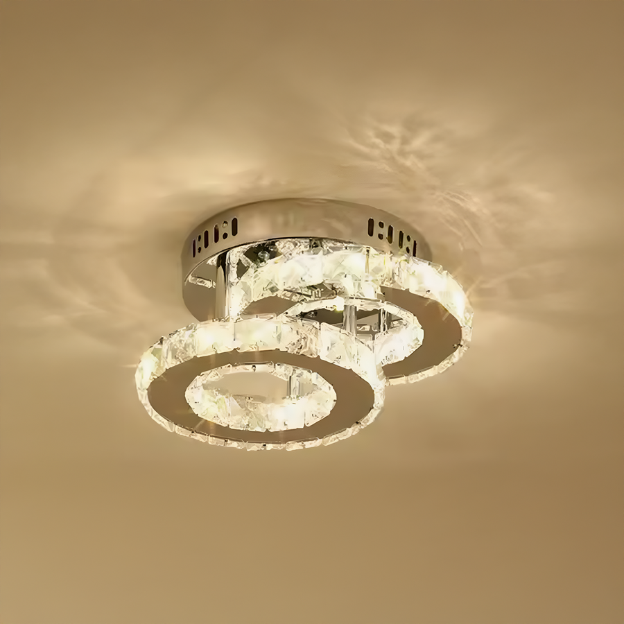 LED LED LED ROYALO RONDRA with crystals, 2 light sources, 26W, glossy chrome