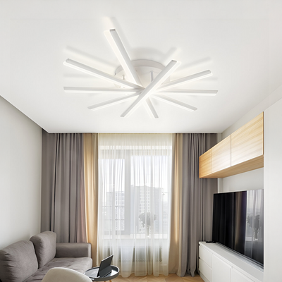 LED chandelier with ZOE remote control, 67W, Cold/Warm/Neutral light, Dimmable, White