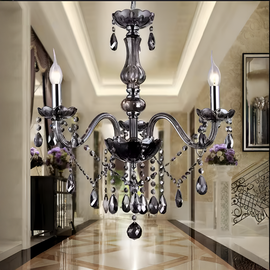 Friedrich Crystal Chandelier 3xE14, Diameter 48cm, Black, Adjustable Height