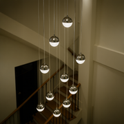 Suspended LED chandelier with remote control JEREMIAS 132W, 10 Elements, Cold/Warm/Neutral light, Dimmable, Silver