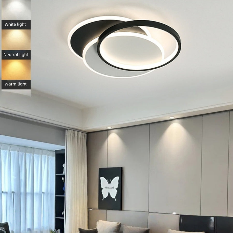 LED chandelier with remote control chiara geometry, 120W, 3 circles, cold/hot/neutral light, unstable, black