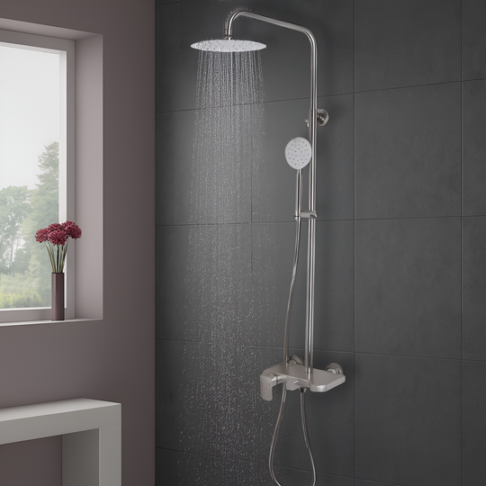Shower Column, SUS304 Stainless Steel, Satin, N/LY001 Faucets & Shower Columns Default Title Alessandro Design