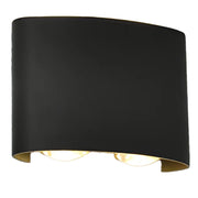 Outdoor and Indoor LED wall light, 4 Sources x 1W, IP65, ABS, Black, 3000K