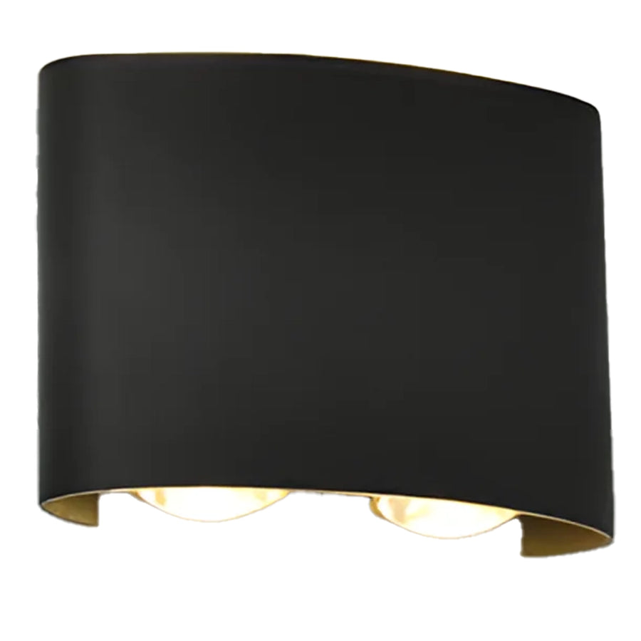 Outdoor and Indoor LED wall light, 4 Sources x 1W, IP65, ABS, Black, 3000K