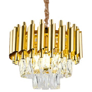 Crystal Chandelier VERSAILLES Petito 3xE14, Diameter 30cm, Gold, Adjustable Height, Metal and Crystal