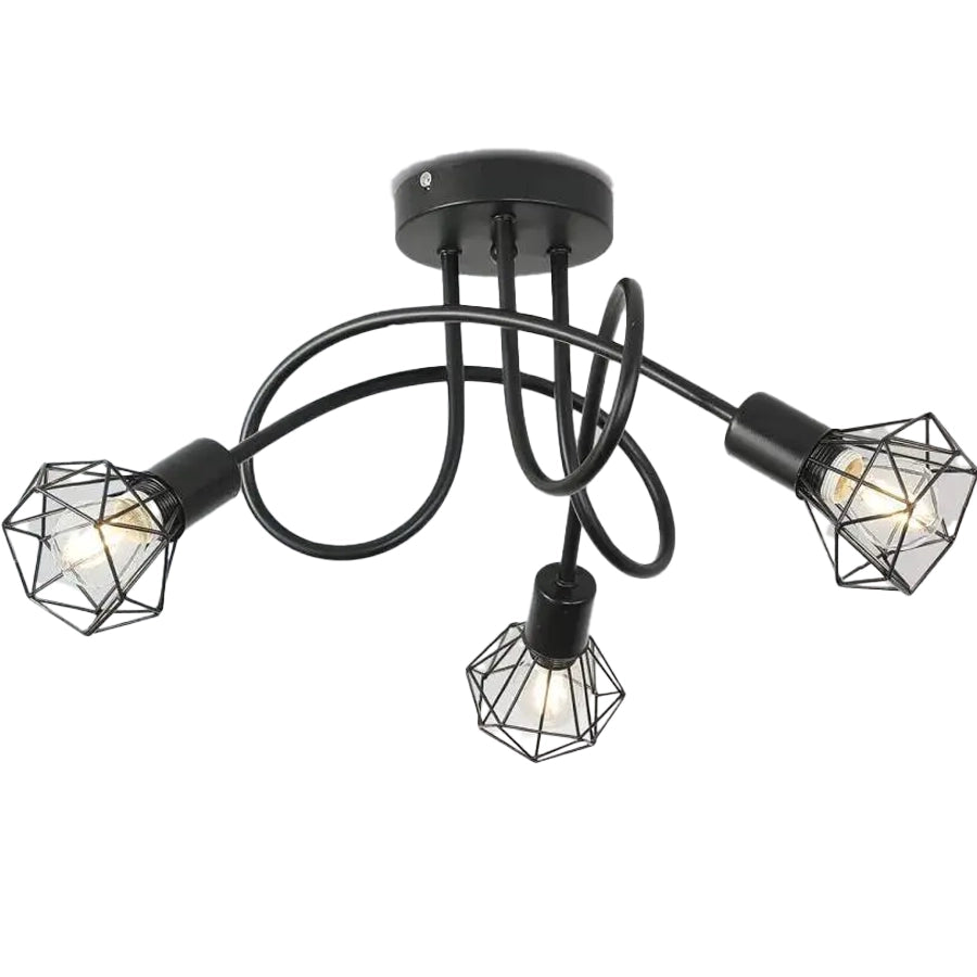 Shion Chandelier 3xE27, Black, Metal, Diameter 50cm