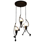 MODERN Chandelier, Pendulum type, FANTASIA, Figurine, 3xE27, Adjustable Height, Black