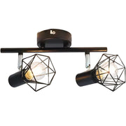 Chandelier with Lampshade, GRACIE, LC365/2BK, Diamond, 2XE14, Black, Metal