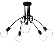 Modernist Chandelier Penta 5, 5x E27, Black, Modern Design