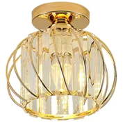 Cora 1XE27 Chandelier, Gold, Metal and Crystal