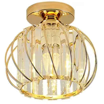 Cora 1XE27 Chandelier, Gold, Metal and Crystal