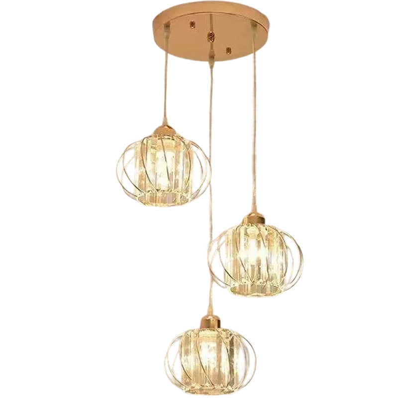 Monica Chandelier, 1 X E27, Black, Metal / Glass