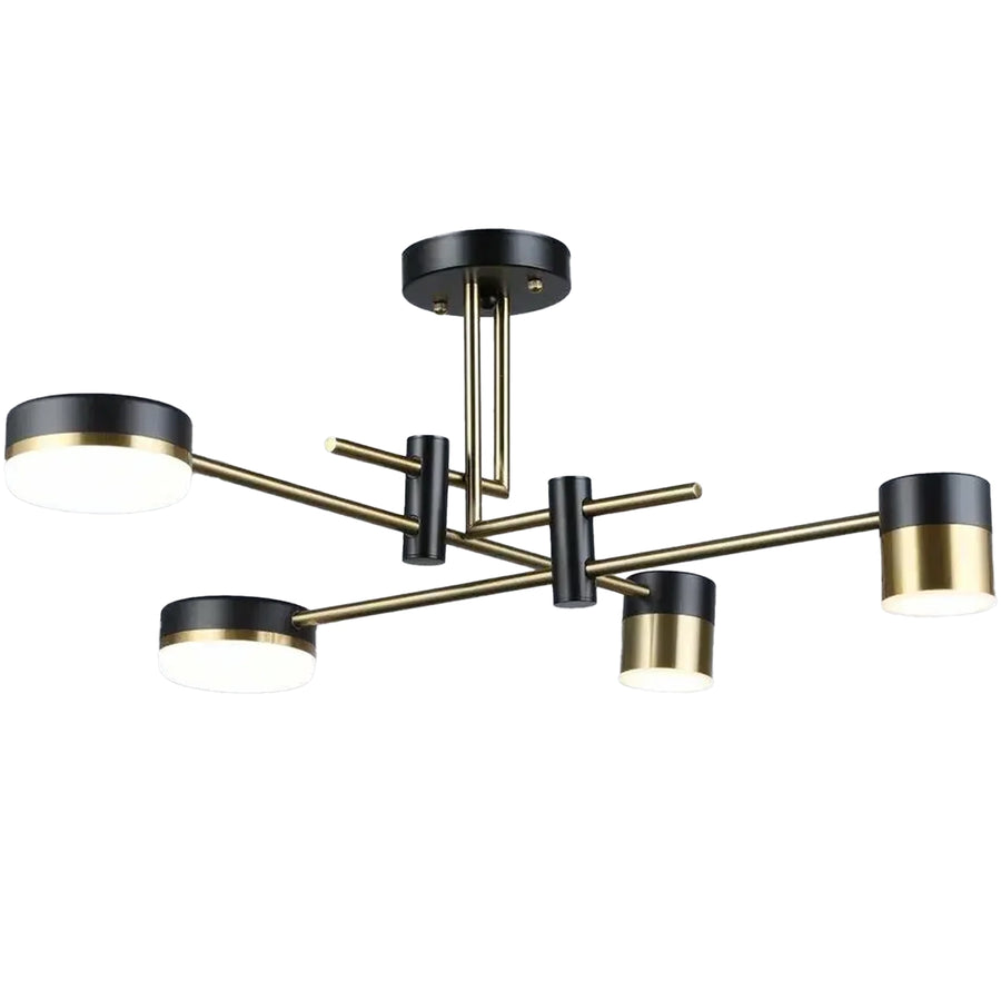 Palius LED Chandelier 48W Black, 4 Arms