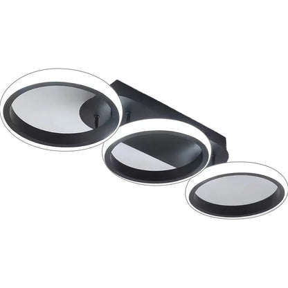 ELIO LED Chandelier 24W, 3 Circles, Linear, Cold/Warm/Neutral light, Black