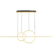 Suspended LED chandelier with remote control CASSANDRA 40W, Linear, Cold/Warm/Neutral light, Dimmable, Gold, Adjustable height