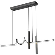 Suspended LED chandelier with remote control DANNA 35W, Cold/Warm/Neutral light, Dimmable, Black, Height Adjustable