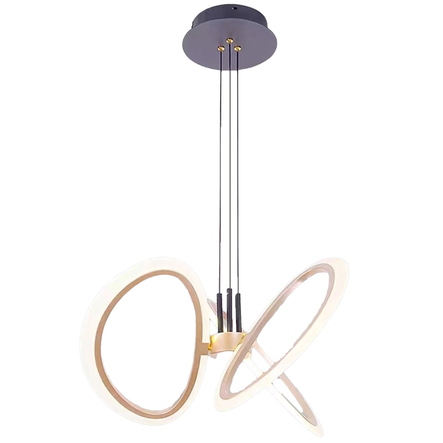 Suspended LED chandelier with remote control RIMINI 52W, 3 Elements, Cold/Warm/Neutral light, Dimmable, Gold