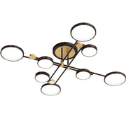 LED Chandelier with Remote Control LT721/8BK+GD, 45W, 8 Elements, Warm/Cold/Neutral Light, Dimmable, Black/Gold