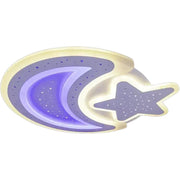 LED chandelier with remote control CORALIA 90W, Moon and Star, Cold/Warm/Neutral light Dimmable White