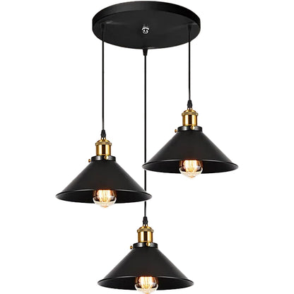 Suspended Chandelier, LV210/3R, 3*E27, Brown, Metal and Wire, Adjustable Height