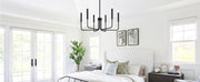 AVANT Metallic Chandelier, Pendant type with arms, Round, 6xE14, Black