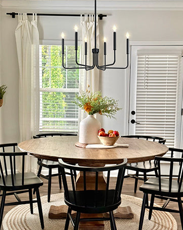 AVANT Metallic Chandelier, Pendant type with arms, Round, 6xE14, Black