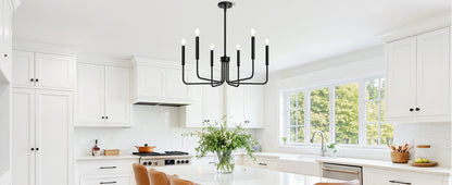 AVANT Metallic Chandelier, Pendant type with arms, Round, 6xE14, Black