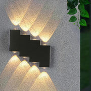 Outdoor and Indoor LED wall light, 4 Sources x 1W, IP65, ABS, Black, 3000K