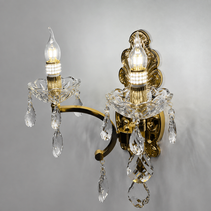 WATSON LAKE Crystal wall lamp, 2xE14, Metal and Crystal, Gold