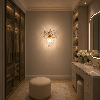 Crystal WINDSOR wall lamp, 2x E14, Shiny Chrome