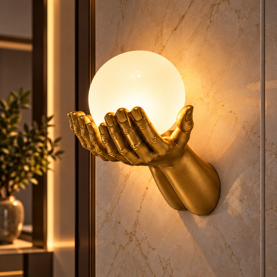 Decorative wall lamp RUKI, 30x20cm, 1xG9, Glass and Resin, Gold