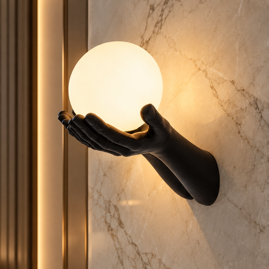 Decorative wall lamp RUKI, 30x20cm, 1xG9, Glass and Resin, Black