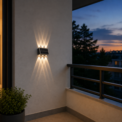 Solaris Exterior LED wall lamp, 6 Light Sources, Warm Light, Black