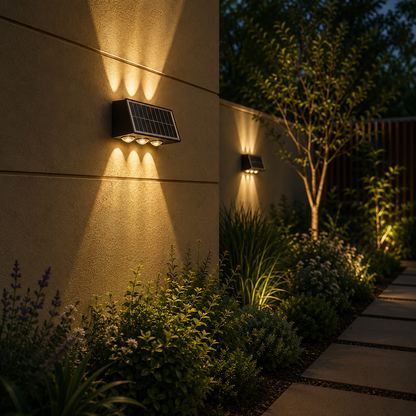 Solaris Exterior LED wall lamp, 6 Light Sources, Warm Light, Black