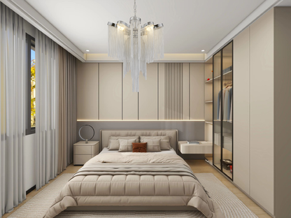 Chandelier B8000/4CH, 4xE14, Diameter 43 cm, Height 68 cm, IP20, Silver, Iron, Aluminum, Bulbs Not Included