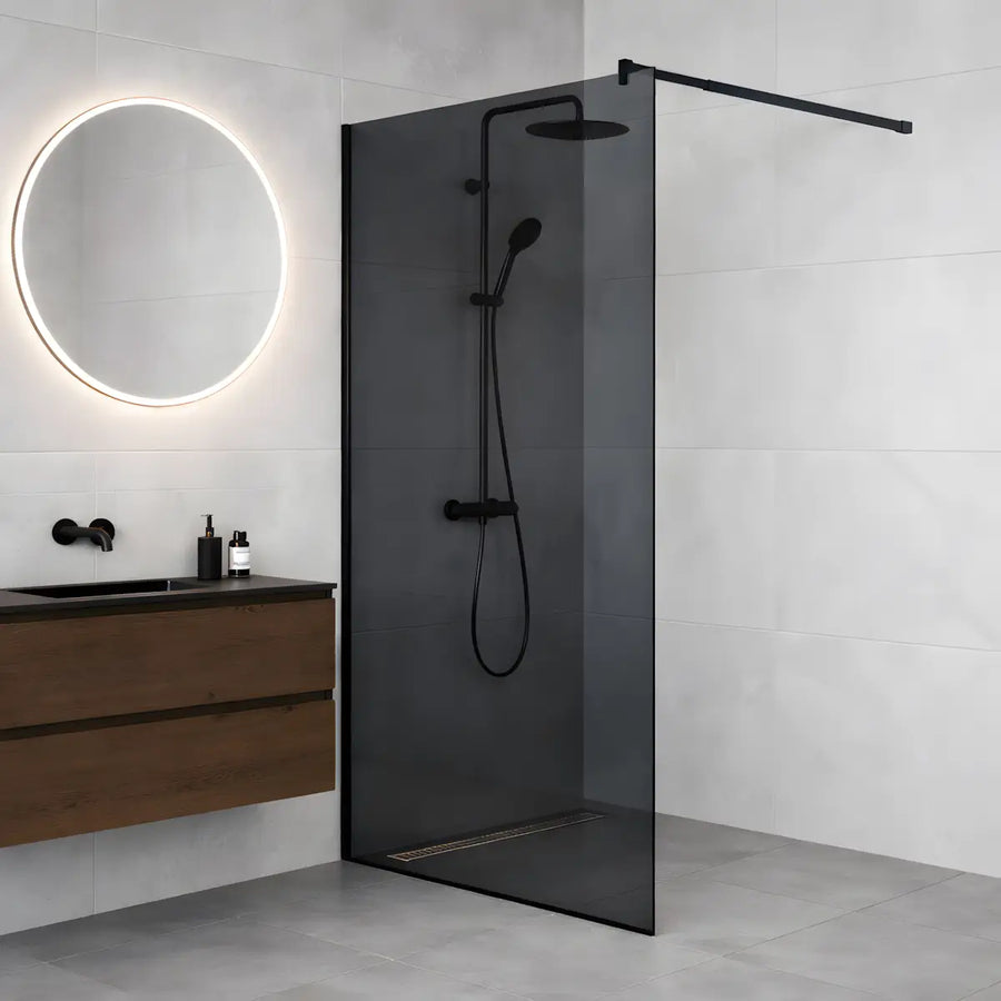 Paravan duș Walk-In 120x195 cm, sticlă securizată 8 mm, gri, profil metalic rezistent