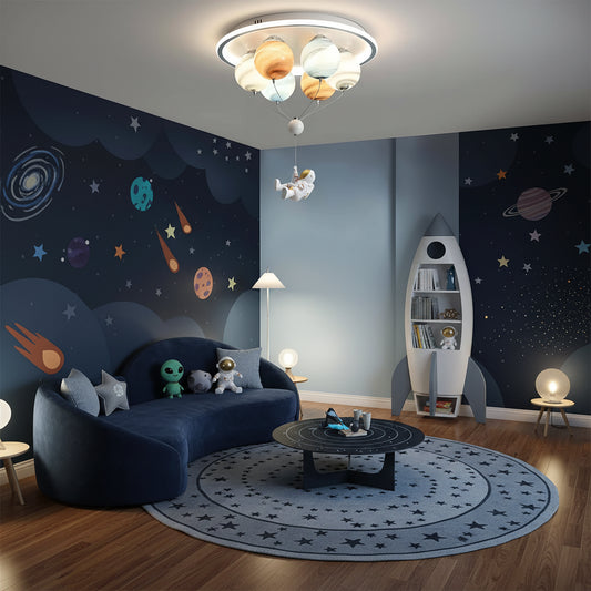 ASTRONAUT LED chandelier with remote control, 51W, Cold/Warm/Neutral light, White Blue