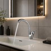 Glossy Chrome Kitchen Faucet LB00C, Ceramic Cartridge, Complete Set