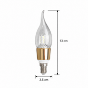 LED bulb E14 Candle, 9W, Cold Light, 6000K, Gold