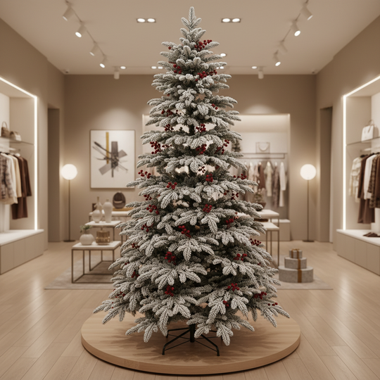 Artificial CRAN fir tree, 180 cm, 505 tips, Green and White