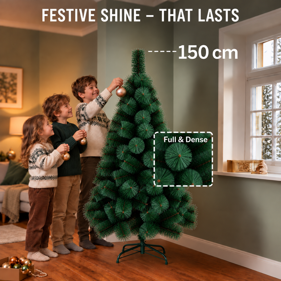 Artificial Fir Tree MANIITSOQ, 150 cm, 130 tips, Metal Support, Green
