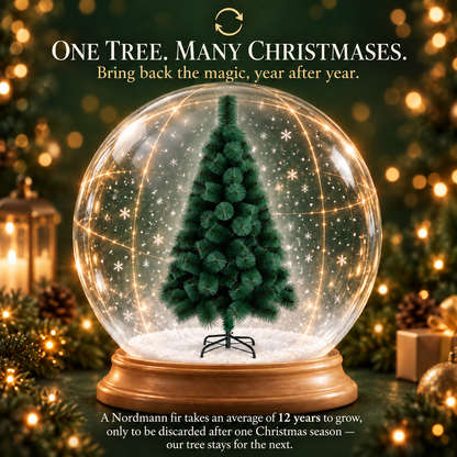 Artificial Fir Tree MANIITSOQ, 150 cm, 130 tips, Metal Support, Green