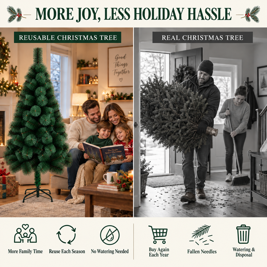 Artificial Fir Tree MANIITSOQ, 180 cm, 220 tips, Metal Support, Green