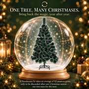 MONTIA Artificial Fir Tree, 210 cm, 280 Tips, Metal Stand, Green Needles with White Tips
