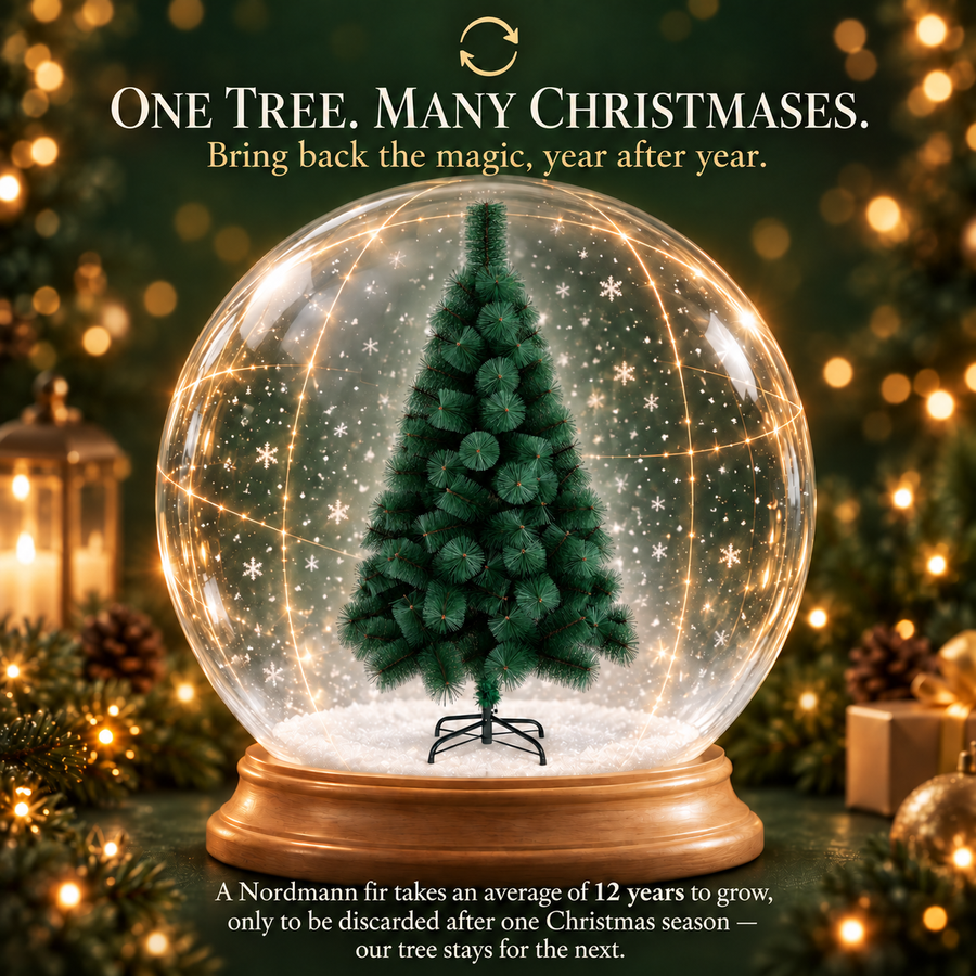 Artificial Fir Tree MONTIA, 210 cm, 280 tips, Metal Support, Green