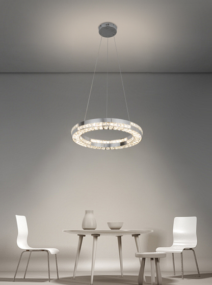 LED Chandelier with Remote Control, 60W, POLAR, Diameter 50 cm, Height 120 cm, Cold/Neutral/Warm Light, Dimmable, Silver, Crystal, Metal LED Chandelier with Remote Control Default Title Alessandro Design